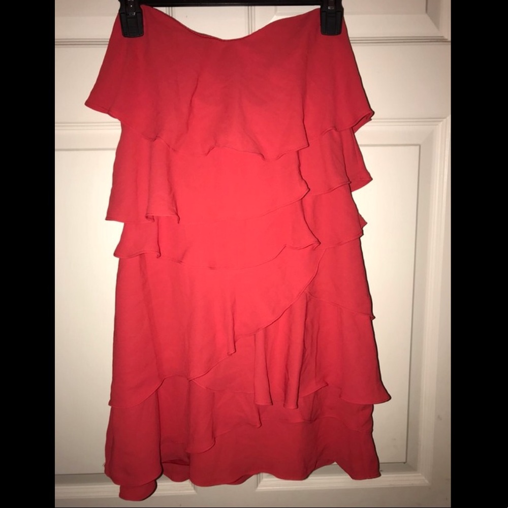 Red ruffle dress
